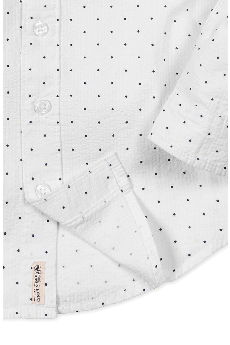 Kids' Organic Long Sleeve Seersucker Shirt, Alternate, color, Delft Dot Seersucker