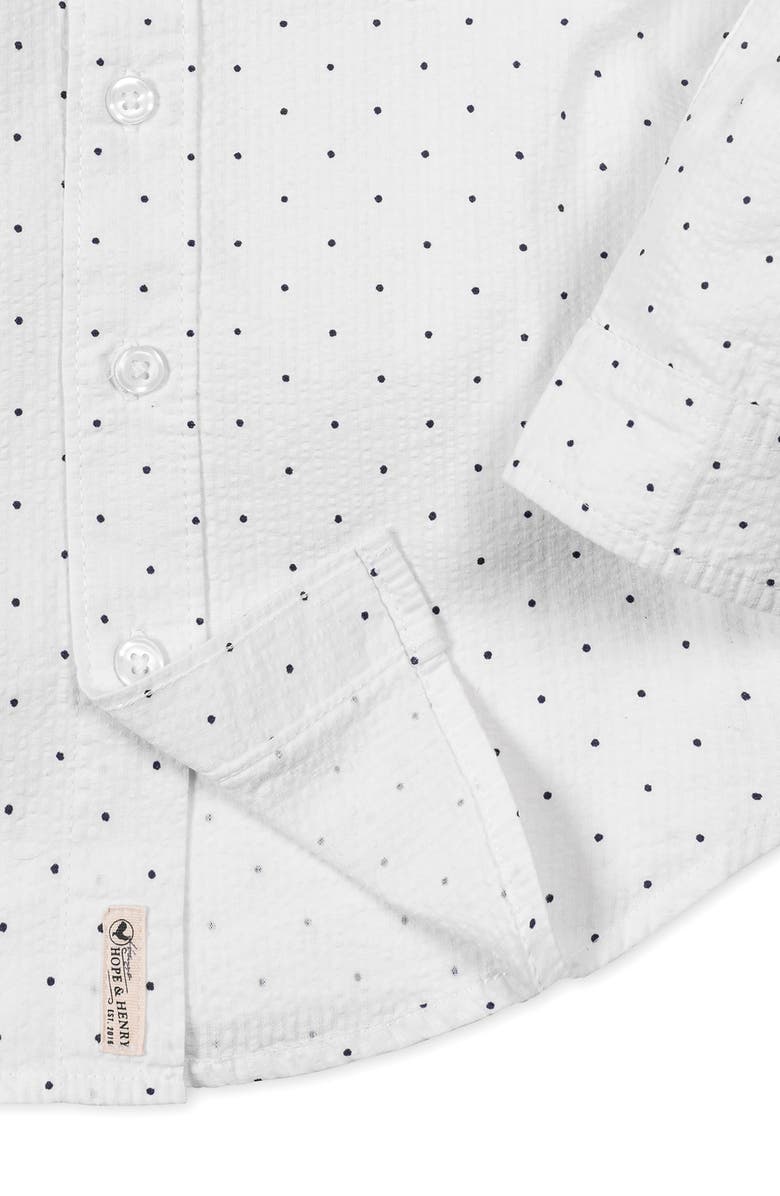 Hope & Henry Kids' Organic Long Sleeve Seersucker Shirt, Alternate, color, Delft Dot Seersucker