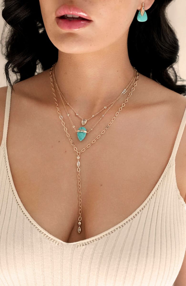 Ettika Reconstituted Turquoise Solstice Layered Necklace, Alternate, color, Turquoise