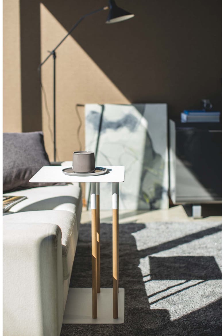 Sliding Side Table, Alternate, color, WHITE