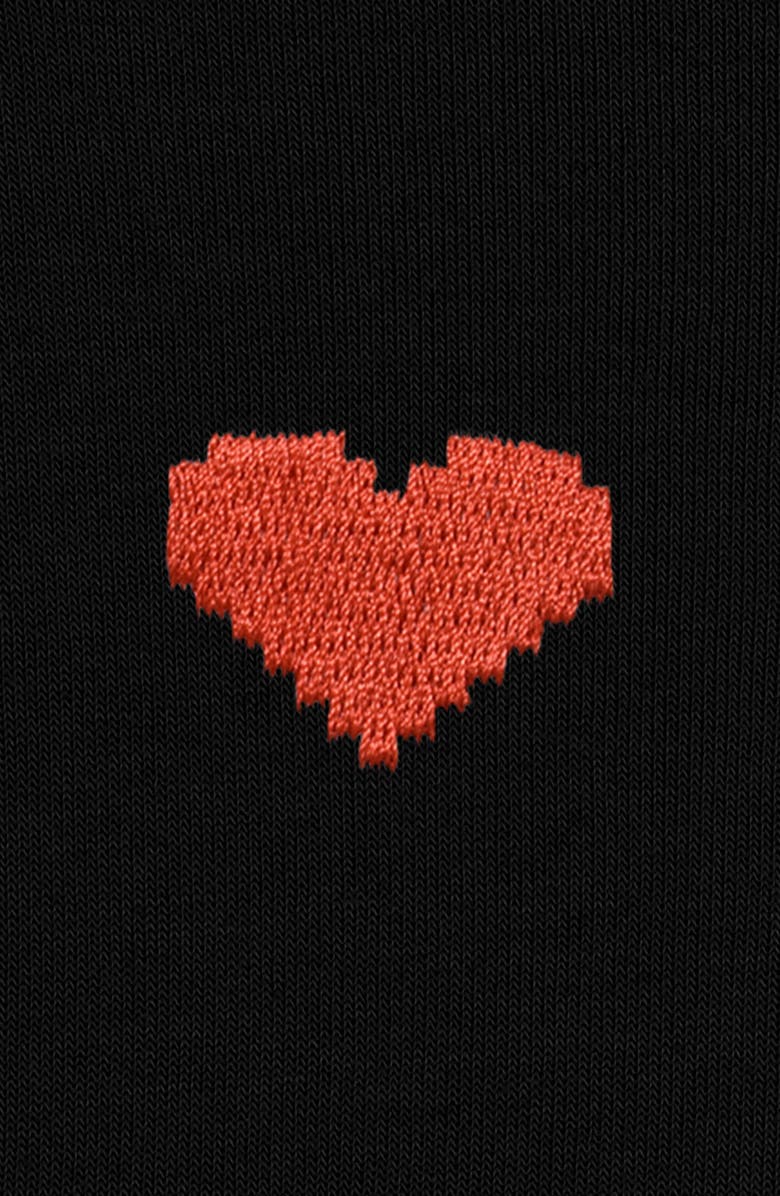 Dalix Pixel Heart Cropped Hoodie, Alternate, color, Black