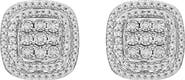 EFFY Sterling Silver Diamond Halo Cushion Stud Earrings - 0.10 ctw.