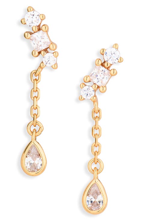 Pavé Cluster Chain Drop Earrings Christmas Cracker