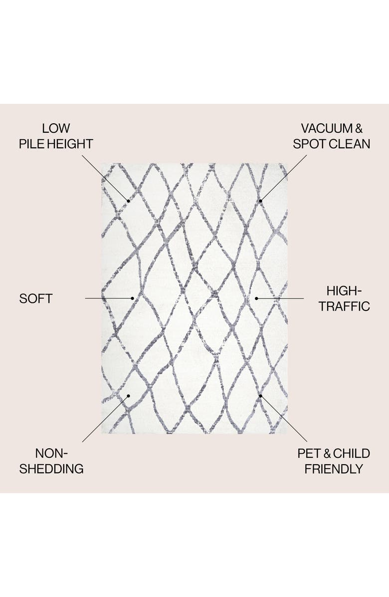 JONATHAN Y Illi Moroccan Diamond Trellis Area Rug, Alternate, color, Ivory/Gray