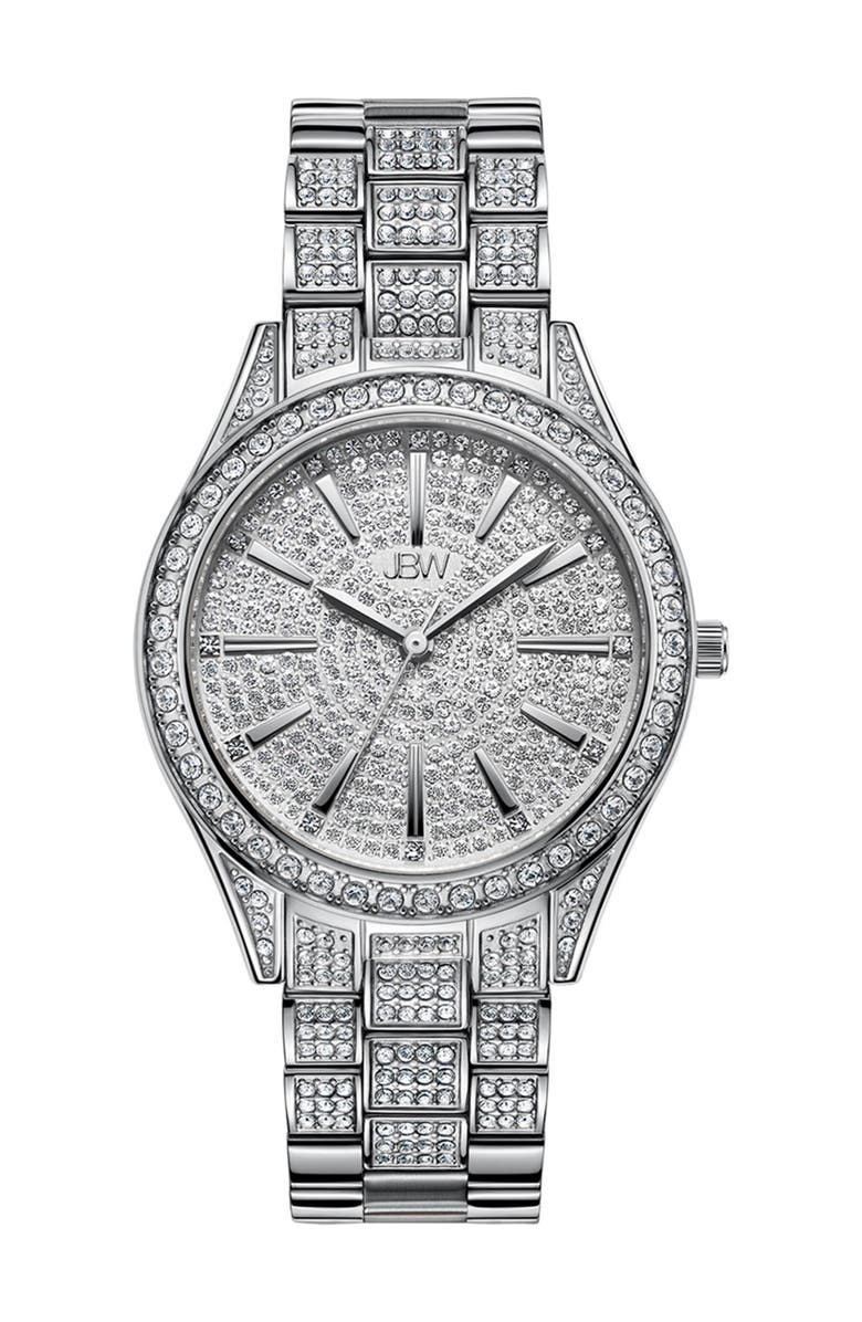 JBW Cristal Diamond Bracelet Watch, 34mm, Main, color, Silver