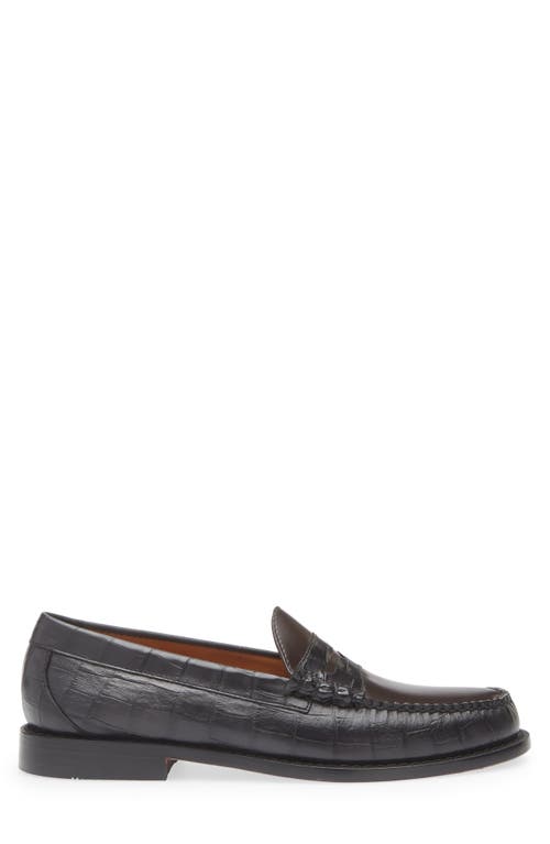 G.h.bass Larson Embossed Penny Loafer In Black