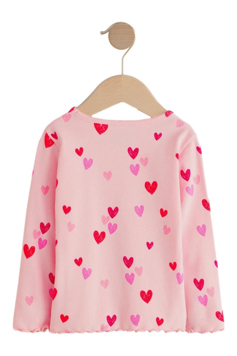 Kids' Heart Graphic Ribbed T-Shirt, Alternate, color, PINK