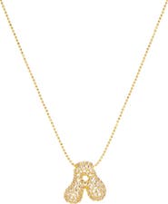 MARLYN SCHIFF Pavé Bubble Initial Pendant Necklace