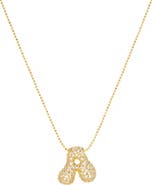 MARLYN SCHIFF Pavé Bubble Initial Pendant Necklace