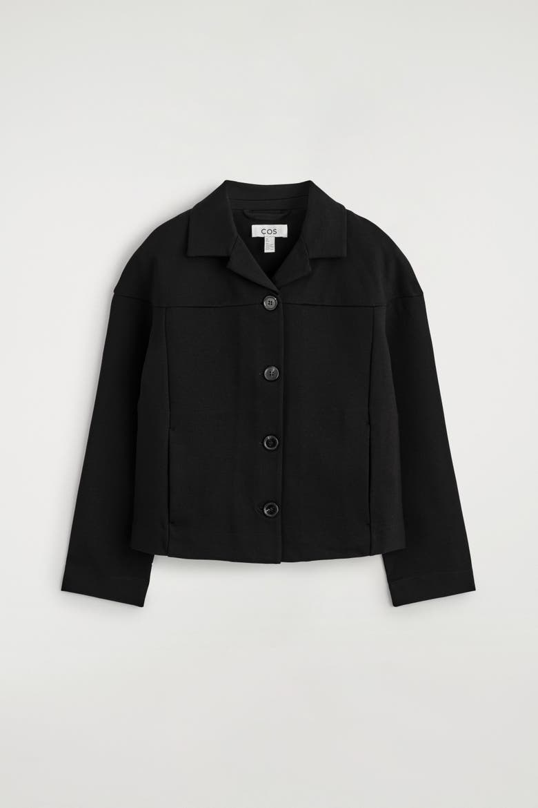 Boxy Jersey Jacket, Alternate, color, BLACK