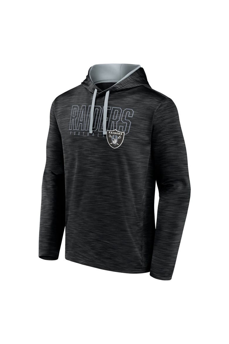 Men's Fanatics Branded Heather Black Las Vegas Raiders Hook and Ladder Pullover Hoodie, Alternate, color, Heather Black