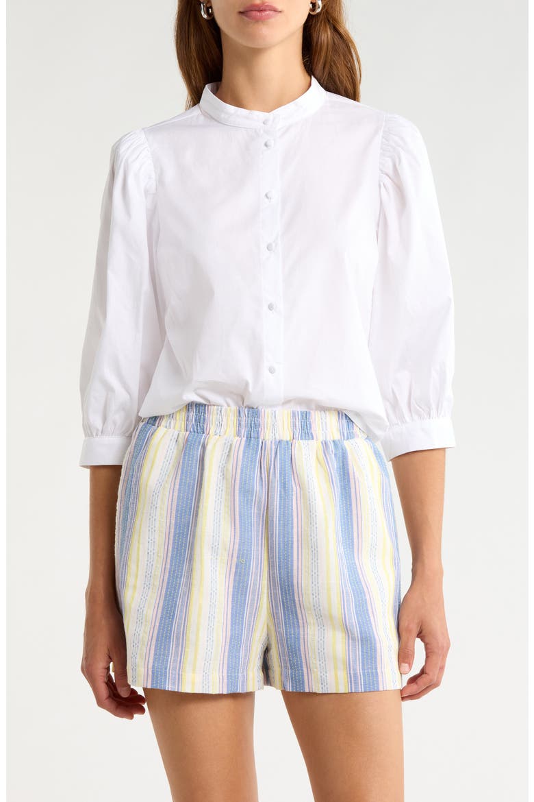 Raveny Puff Shoulder Shirt, Main, color, WHITE
