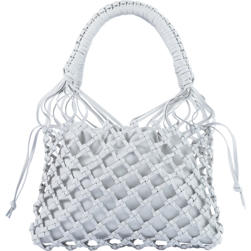 Adriana Castro La Red Mini Mesh Bag In Leather In White
