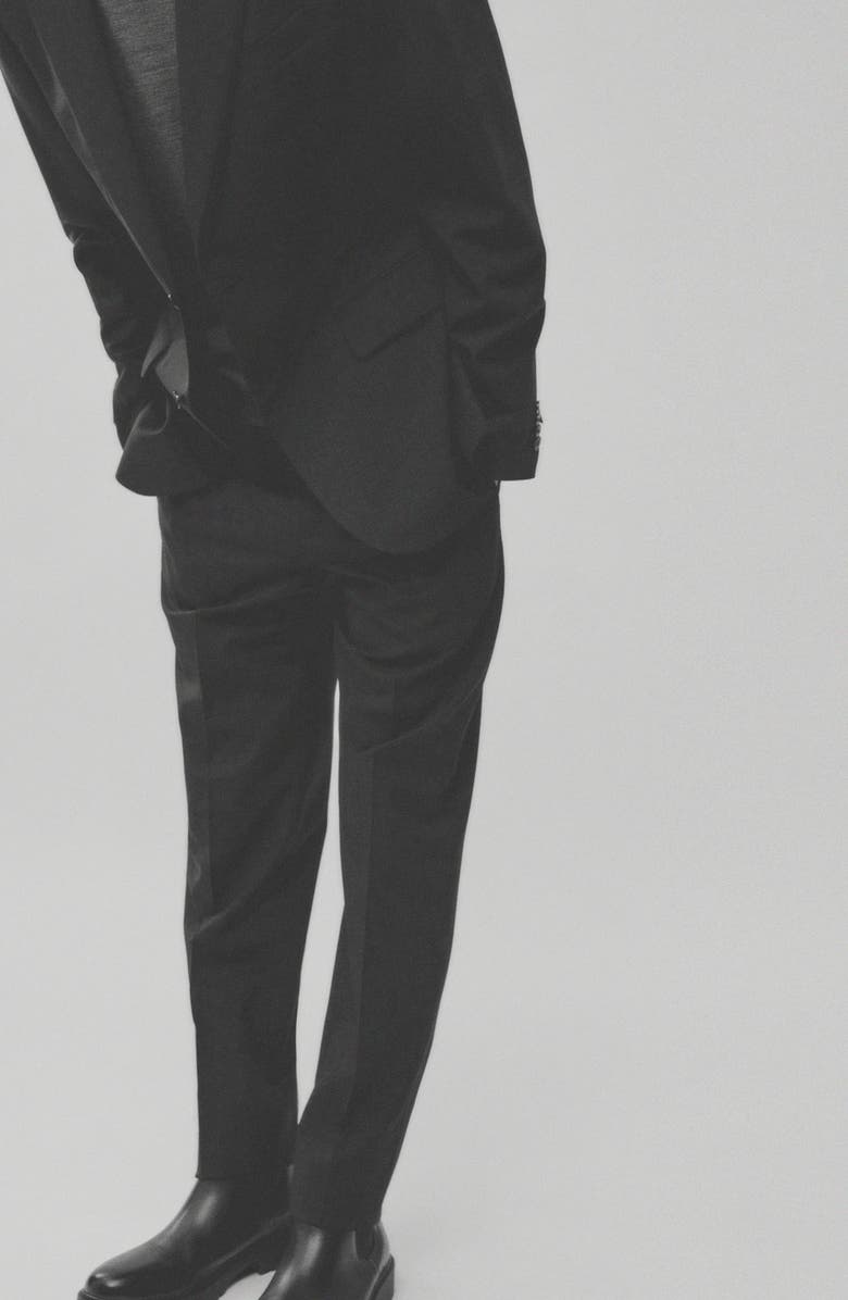 MANGO Slim Fit Virgin Wool Dress Pants, Alternate, color, Grey