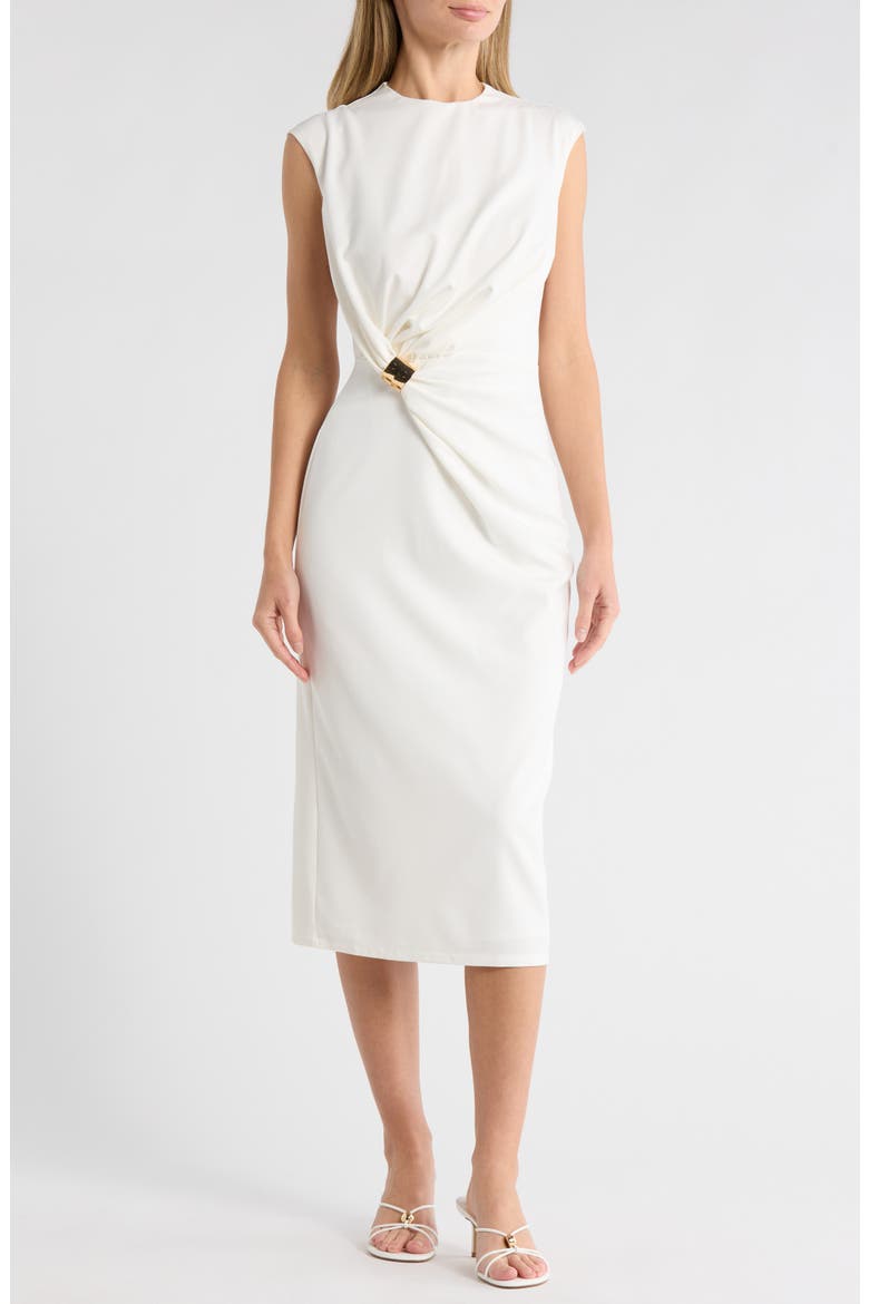 Charmi Cap Sleeve Midi Dress, Main, color, WHITE