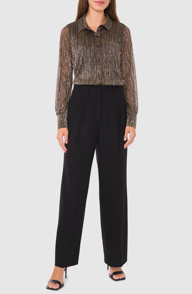 Halogen<sup>®</sup> Metallic Button-Up Shirt, Alternate, color,