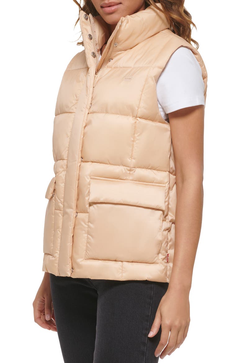 Box Quilt Puffer Vest, Alternate, color, FRAPPE