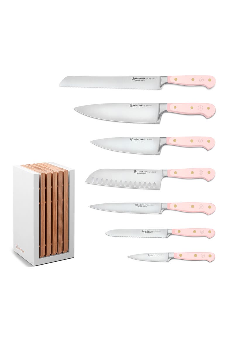 Classic 8-Piece Designer Knife Block Set, Main, color, LIGHT PINK