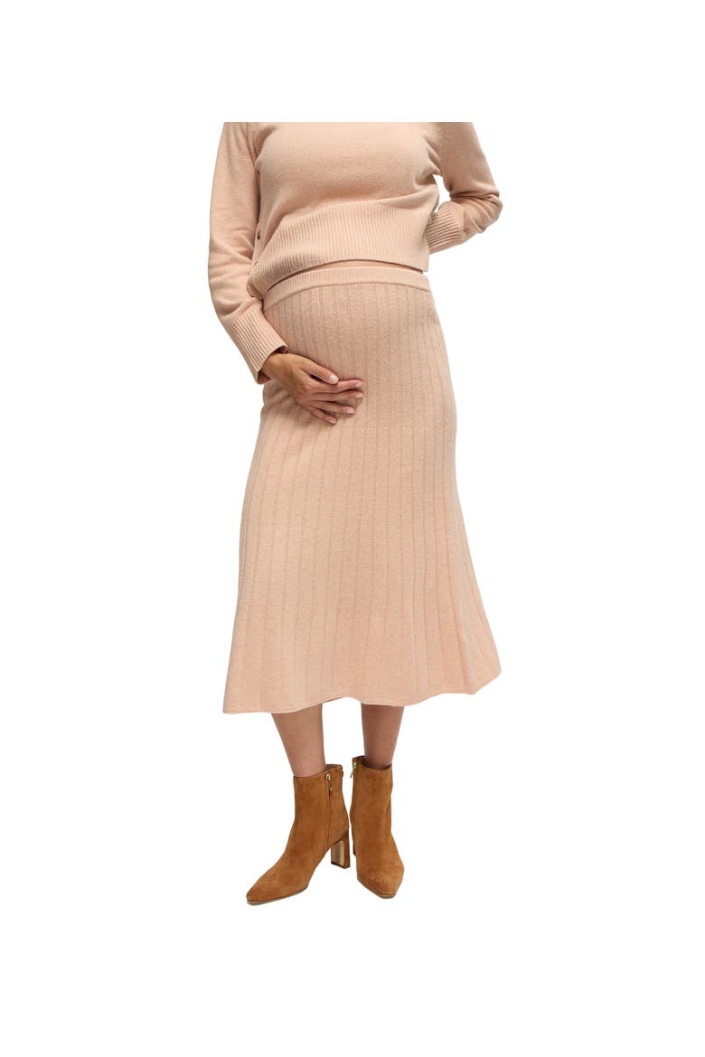The Cozy Rib Knit Sweater Midi Maternity Skirt, Alternate, color, Pink