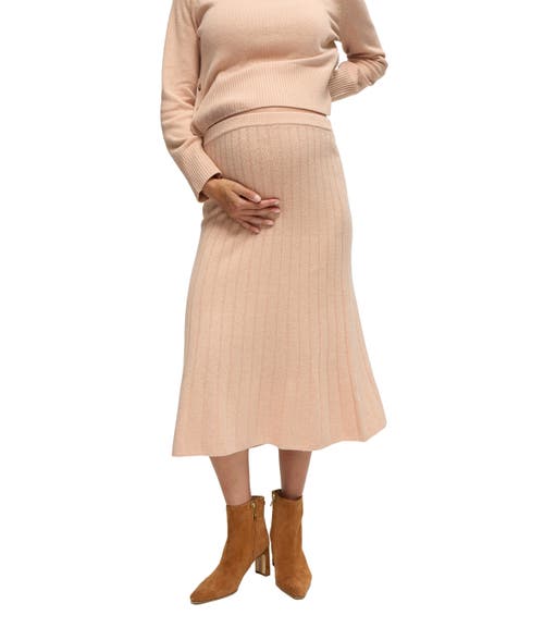 Ingrid & Isabel Maternity Sweater Rib Knit Skirt In Pink