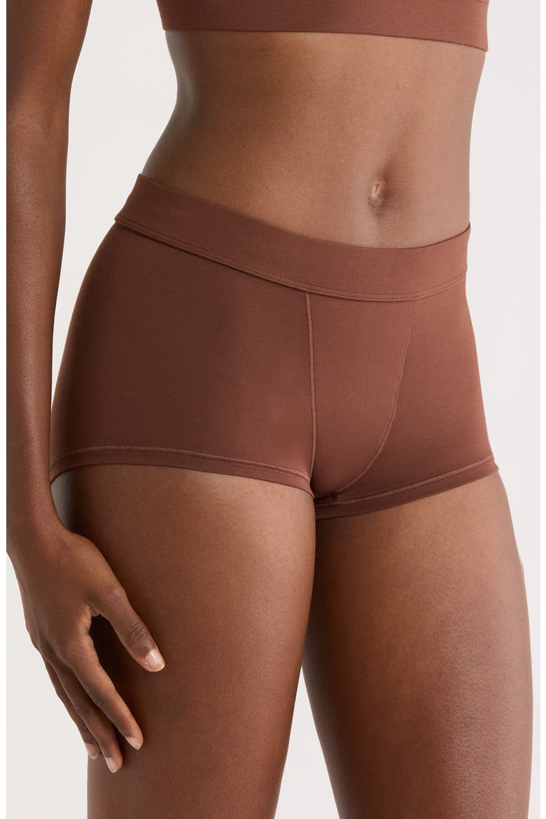 Luxe Bold Stretch Modal Boyshorts, Alternate, color, ESPRESSO