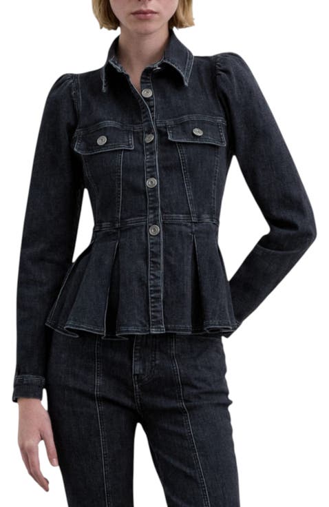 Puffed Sleeve Denim Shirt