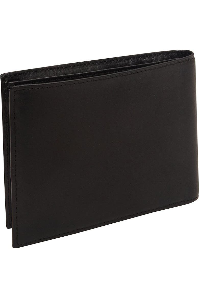 Nappa Vitello Bifold Wallet With Card/ID Flap, Alternate, color, Black