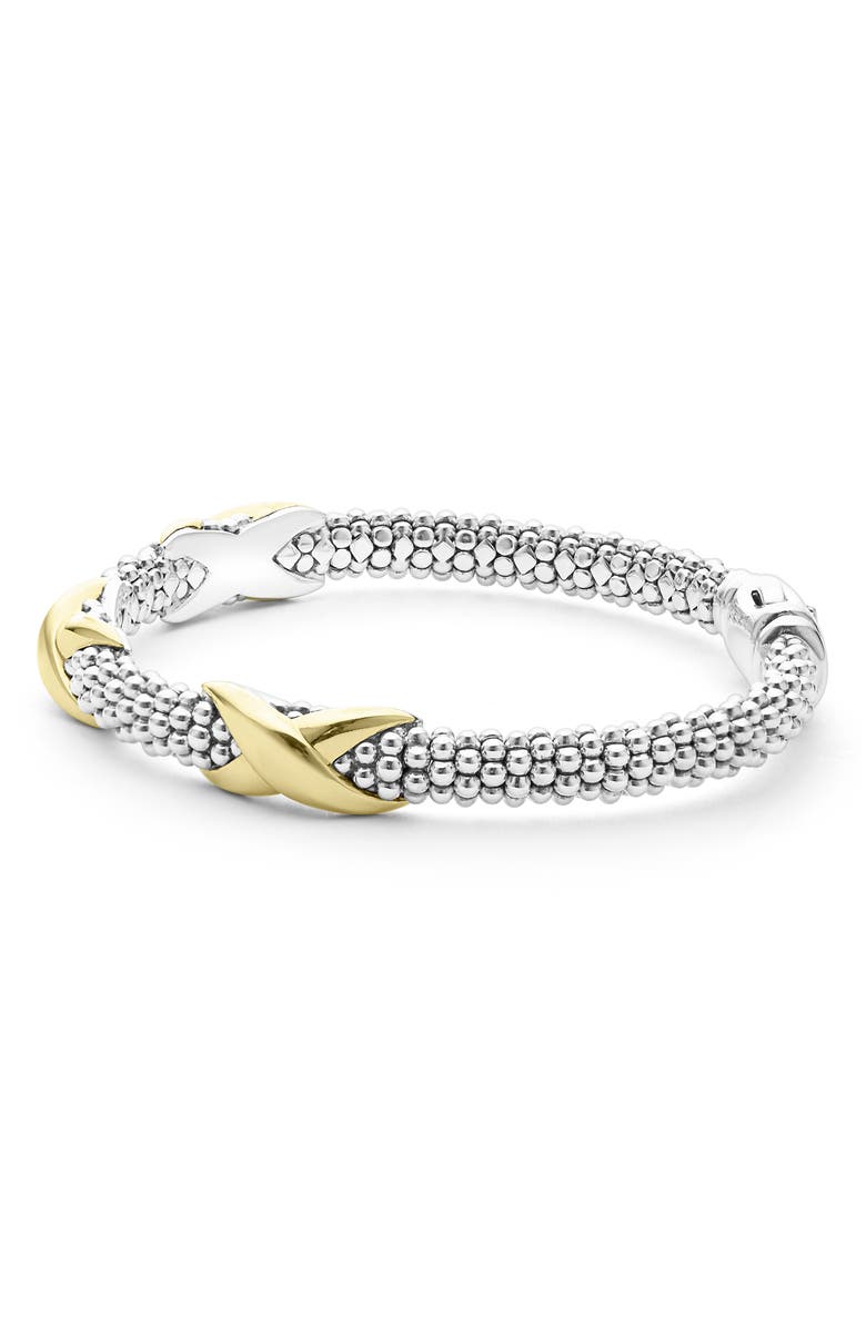 LAGOS Embrace Station Bracelet, Alternate, color, Silver/ Gold