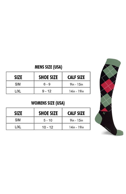Extreme Fit Assorted 6-pack Graduated Compression Crew Socks In Green Multi