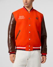 PHILIPP PLEIN Varsity Bomber Cocco Sleeves Paris Men