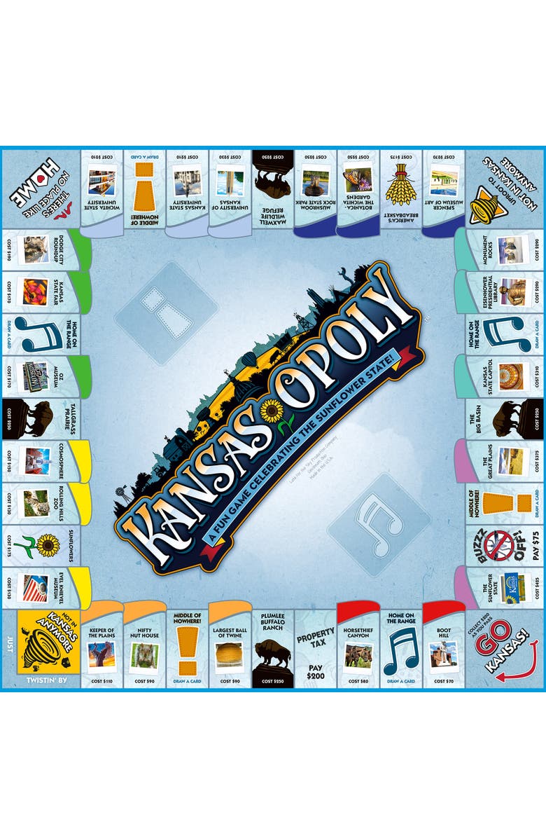 Late for the Sky Kansasopoly Monopoly Board Game, Alternate, color, Multicolored