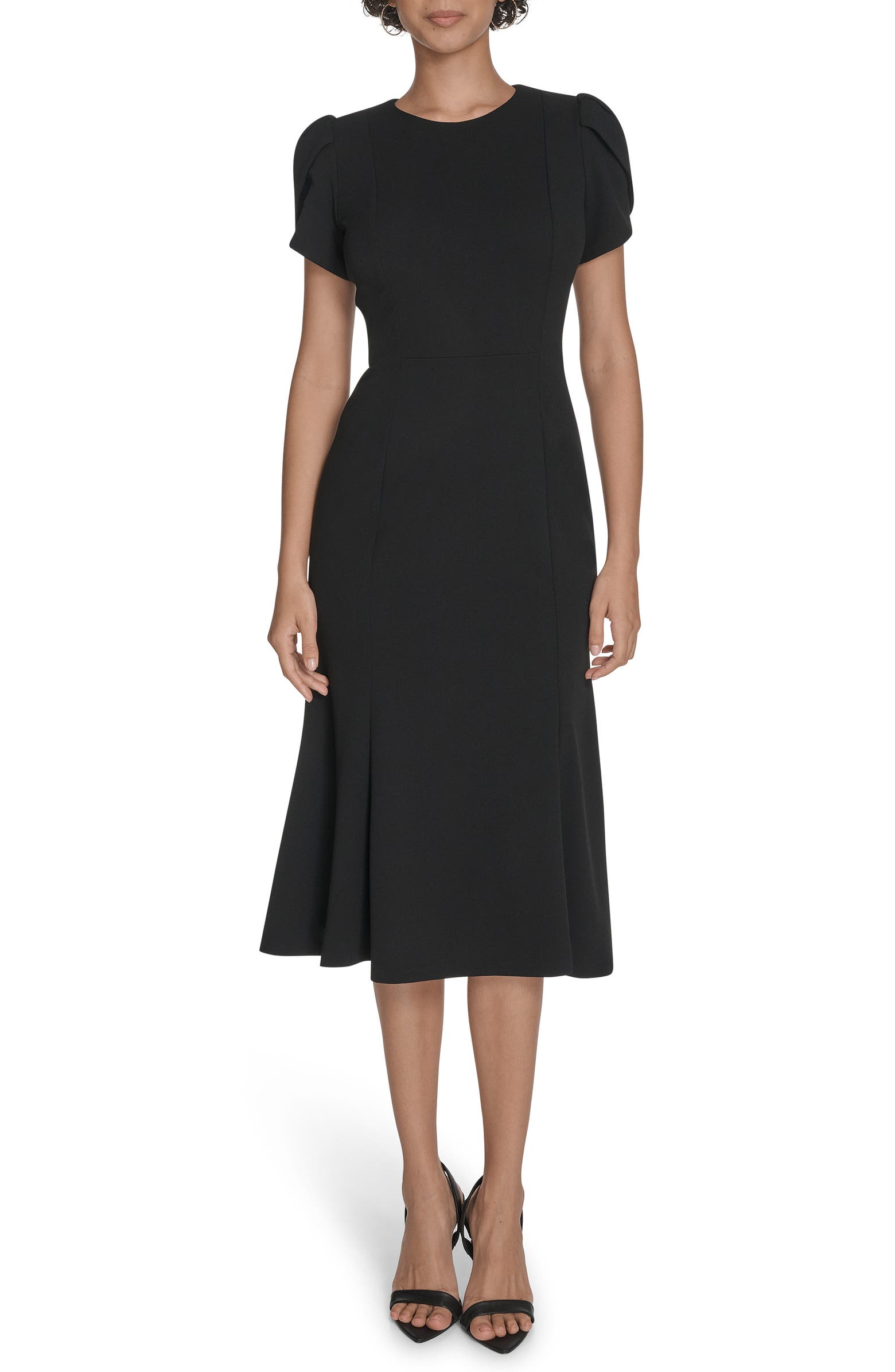 Calvin Klein Tulip Sleeve Crepe A Line Midi Dress Nordstromrack calvin-klein-tulip-sleeve-crepe-a-line-midi-dress-nordstromrack