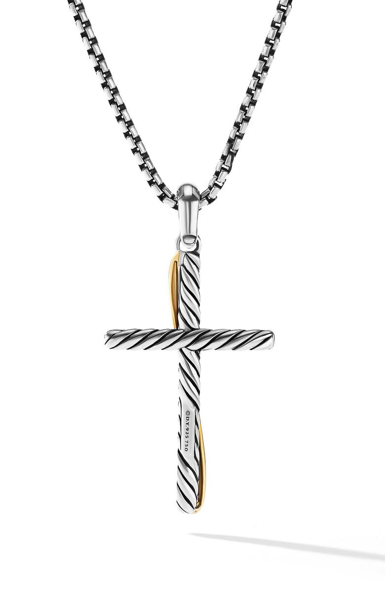 David Yurman Crossover Cross Pendant with 18K Yellow Gold, Alternate, color,