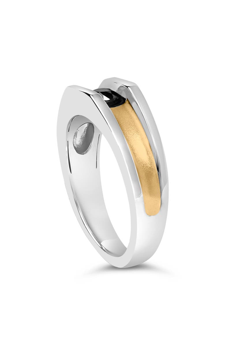 Haus of Brilliance Men's 14K Yellow Gold Plated Sterling Silver 1/2 Cttw Black Diamond Band Ring, Alternate, color, Yellow Gold Over Silver