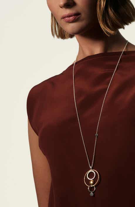 John Hardy Dot Hammered Long Drop Pendant Necklace