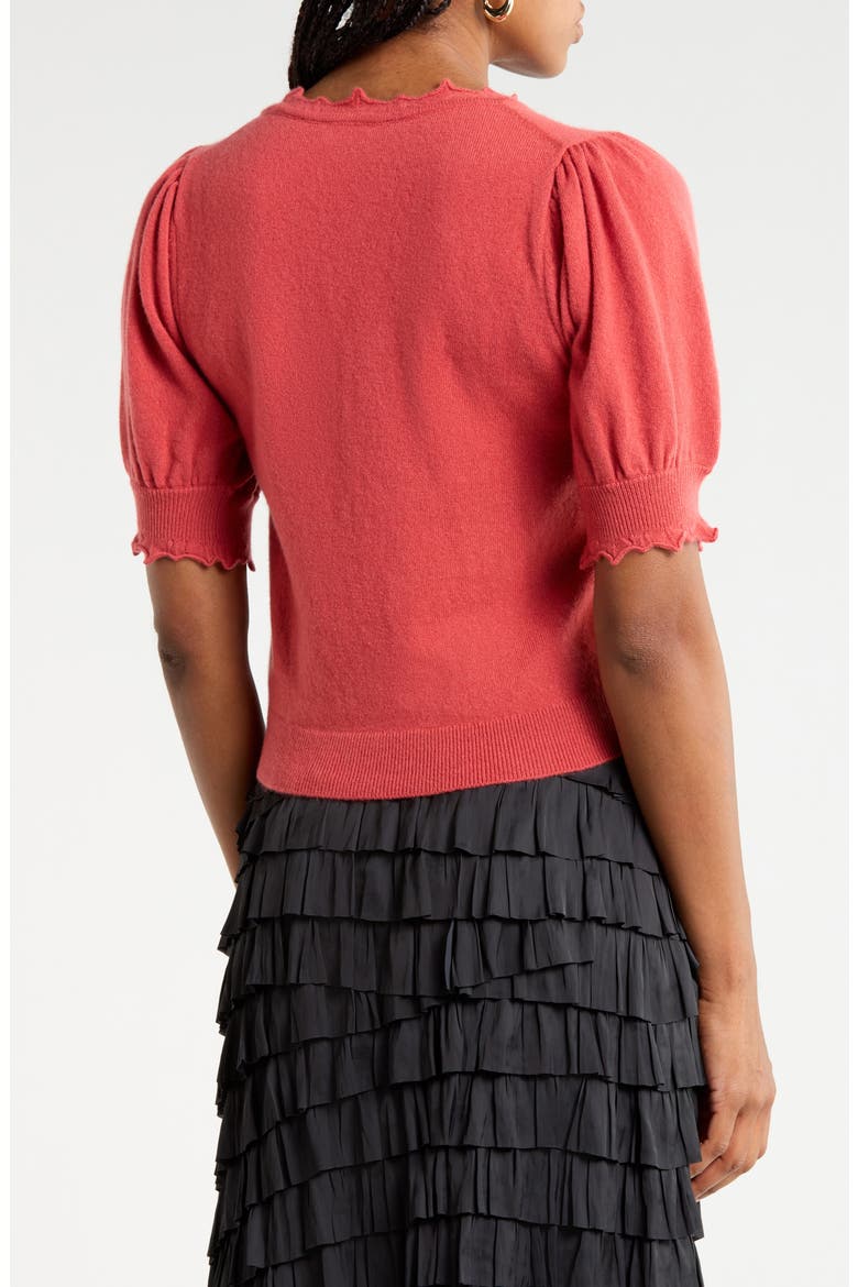 Polline Scalloped Cashmere Sweater, Alternate, color, CORAL