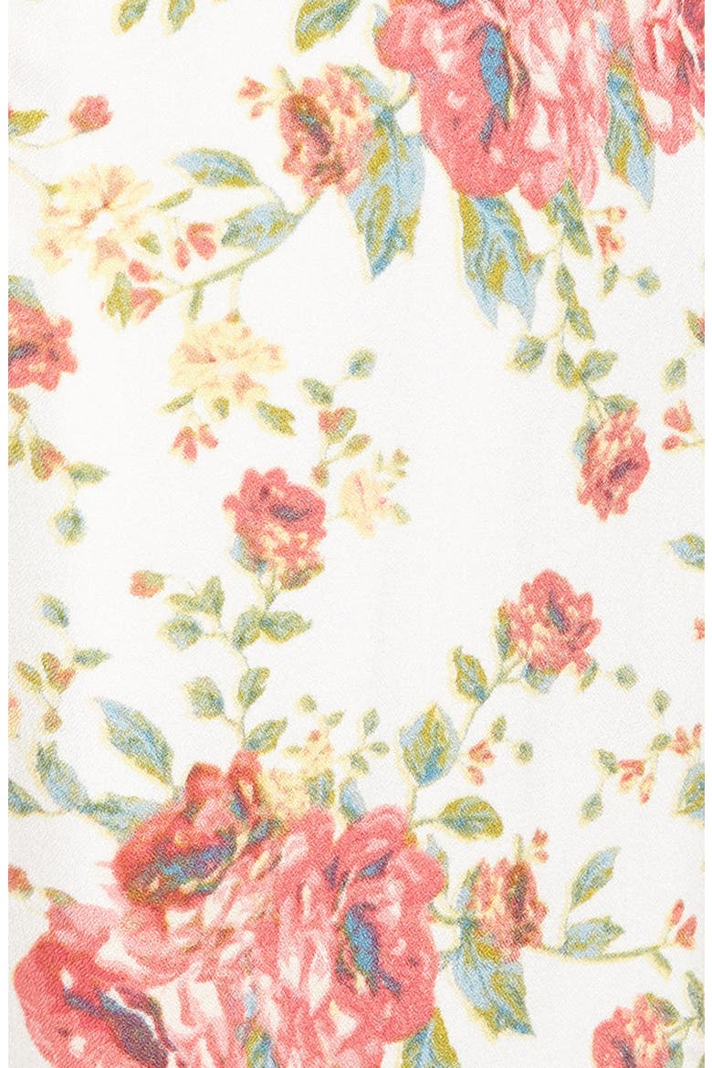Iris Tie Back Minidress, Alternate, color, IVORY FLORAL