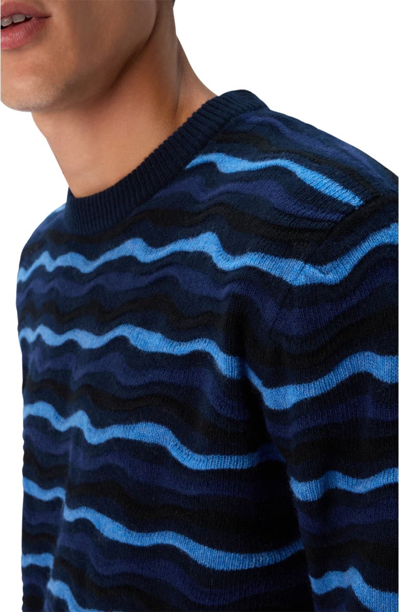 Missoni Crew Neck Sweater With Wave Pattern, Alternate, color, Blue