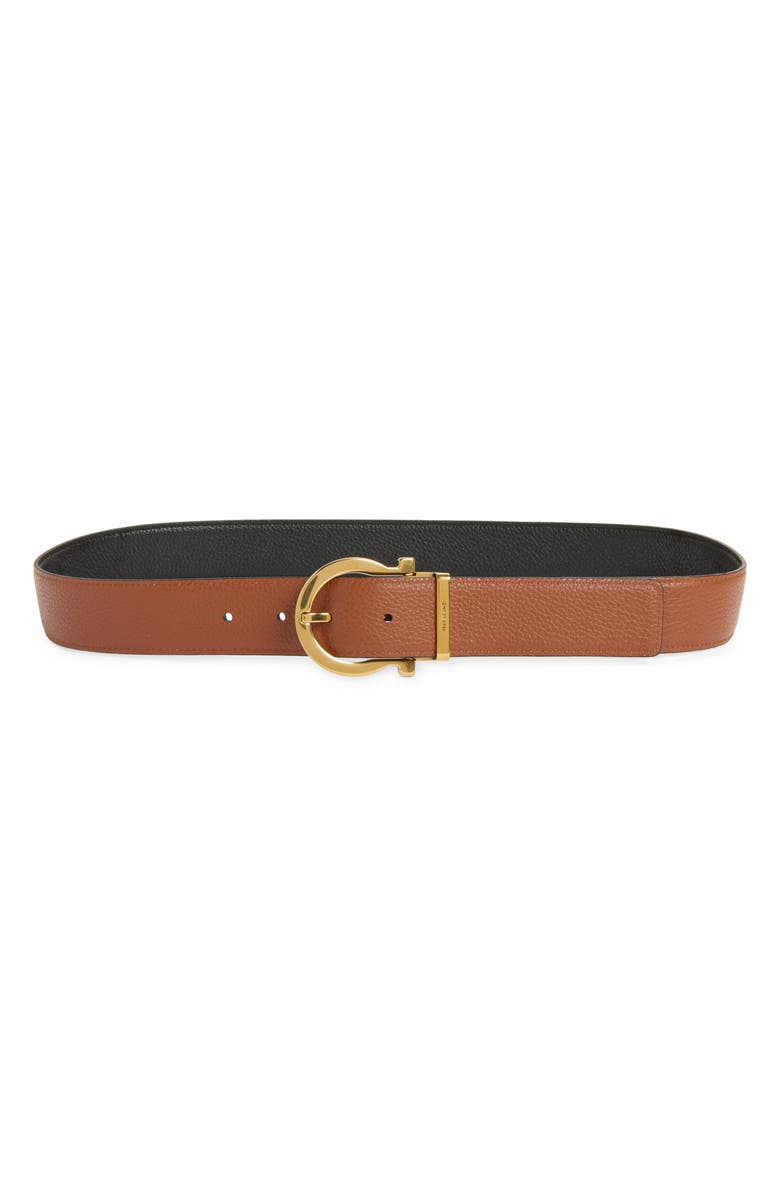 FERRAGAMO Donna Belt, Alternate, color, Nero New Cognac