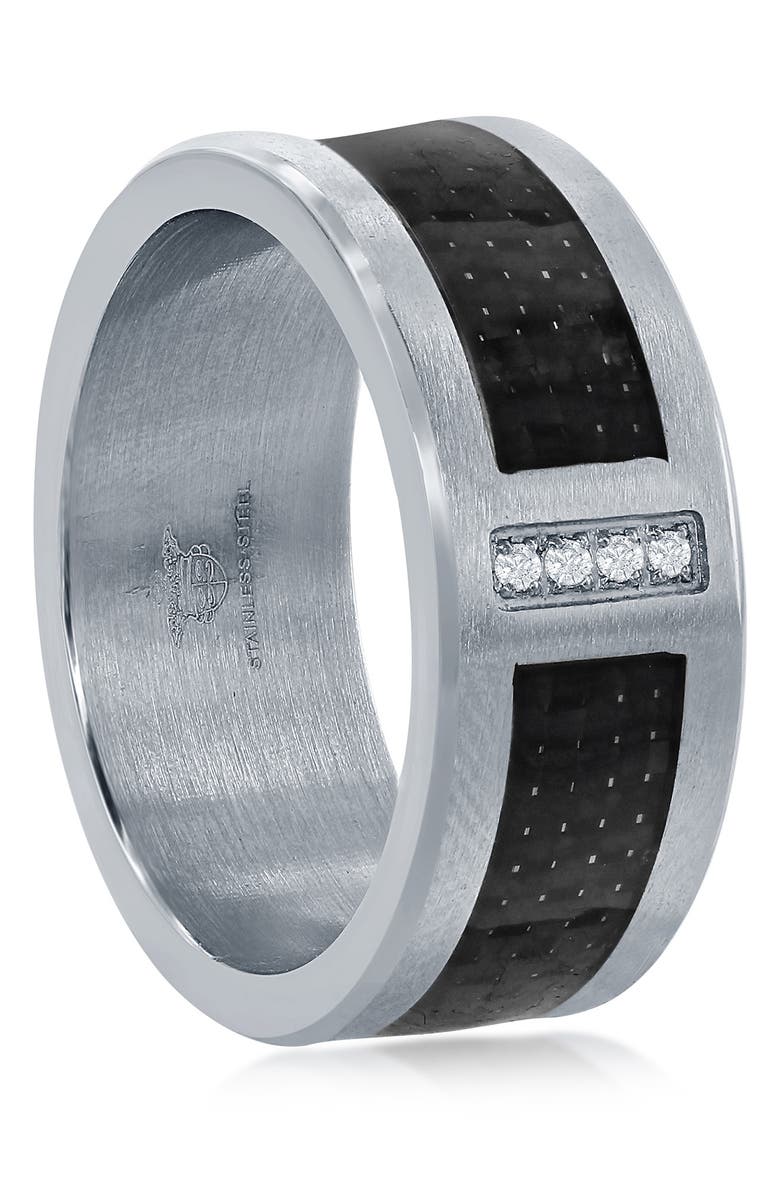 BLACKJACK Two-Tone CZ Detail Band, Alternate, color, 