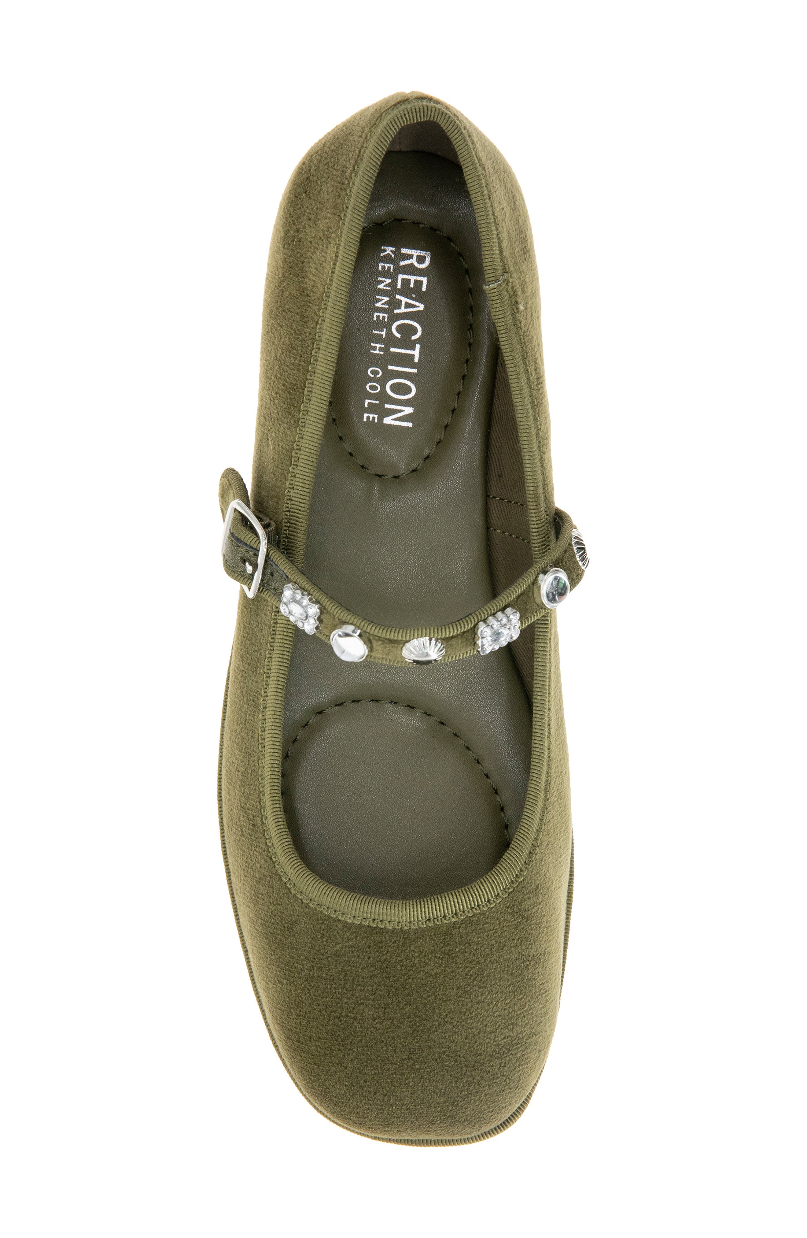 Elda Mary Jane Flat, Alternate, color, OLIVE VELVET