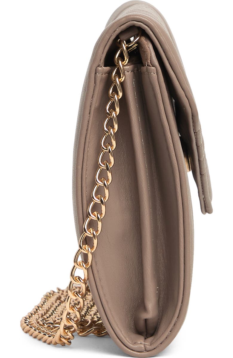 Badgley Mischka Collection Chevron Quilted Crossbody Bag, Alternate, color, Taupe