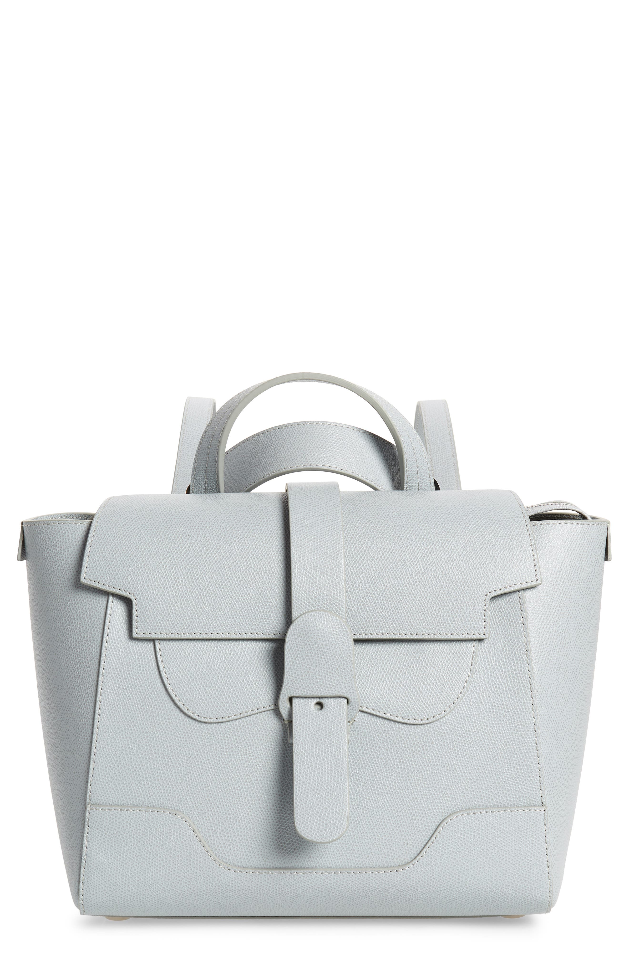 Medium Maestra Pebbled Leather Convertible Satchel, Main, color, ICE