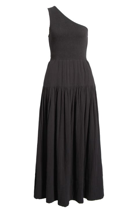 New Smocked Tiered Cover-Up Maxi Dress