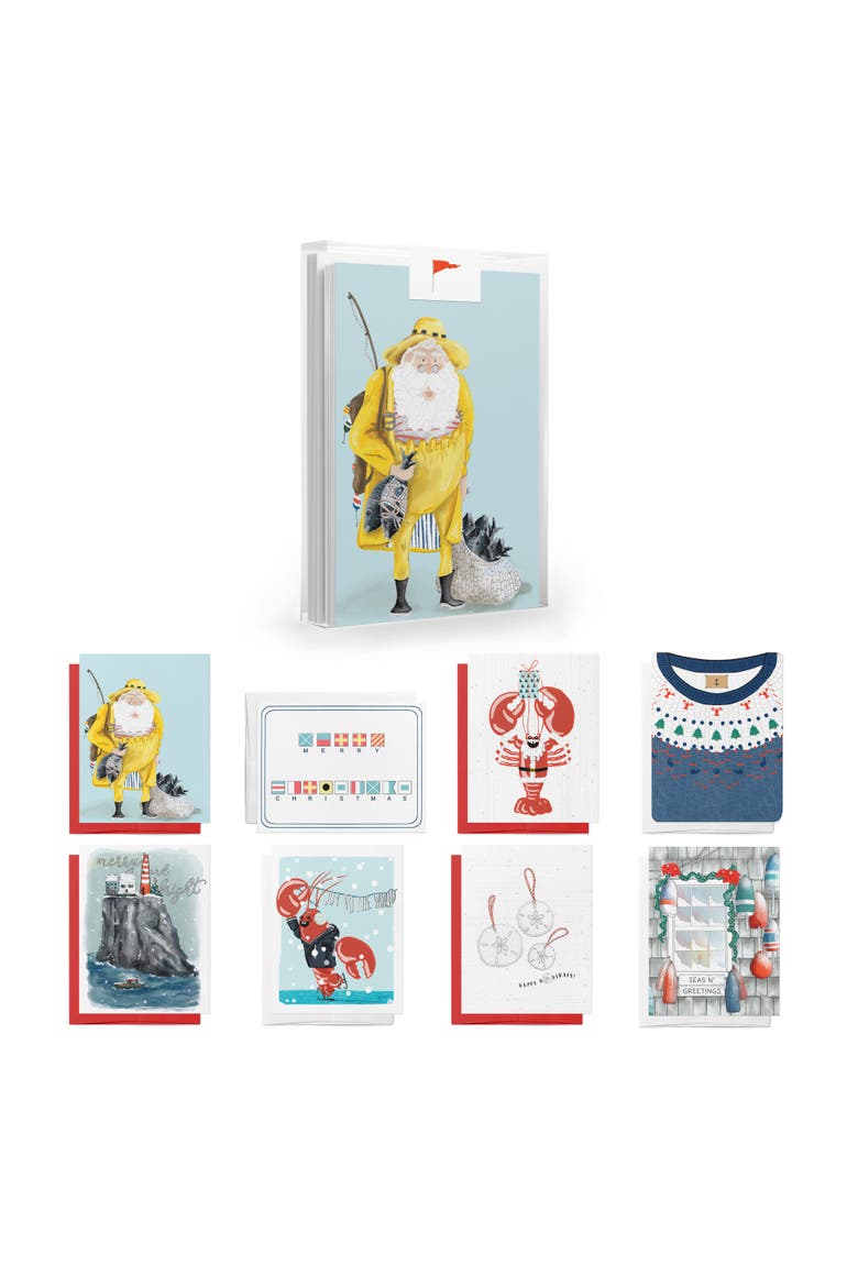 Holiday/Christmas Nautical Assorted Set of Greeting Cards, Main, color, Multi-Pack