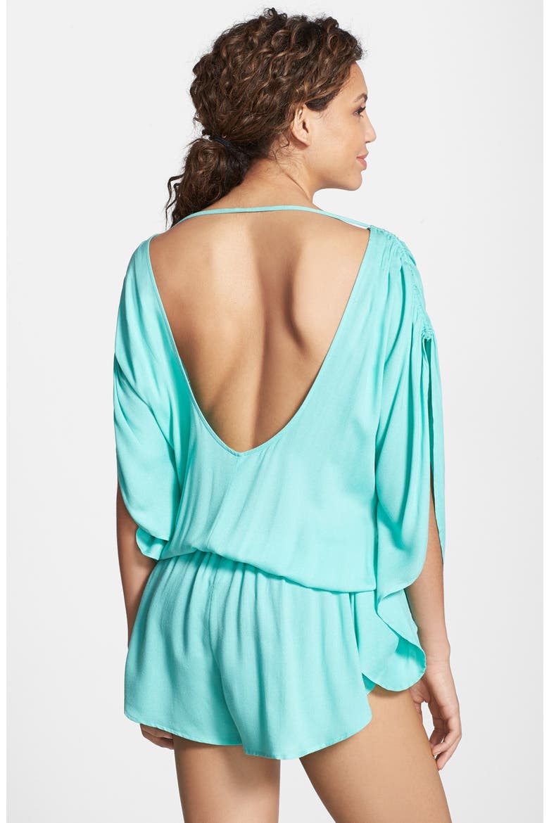 Flowing Cover-Up Romper, Alternate, color, PEPPERMINT