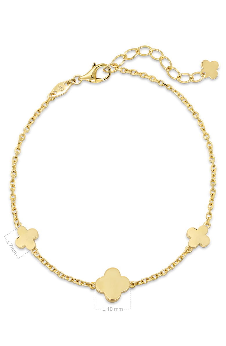 DEVATA Clover Chain Bracelet in 14K Gold, 10mm, Alternate, color, Yellow Gold