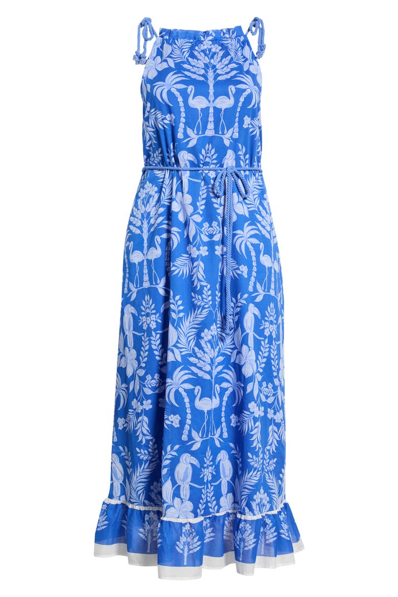 Kimana Floral Cotton Maxi Dress, Alternate, color, COBALT-COMBO