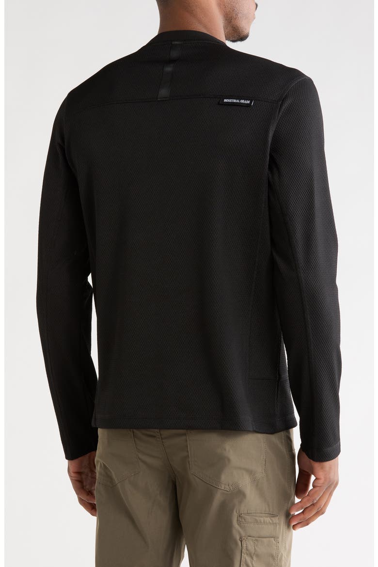 Piqué Long Sleeve T-Shirt, Alternate, color, BLACK