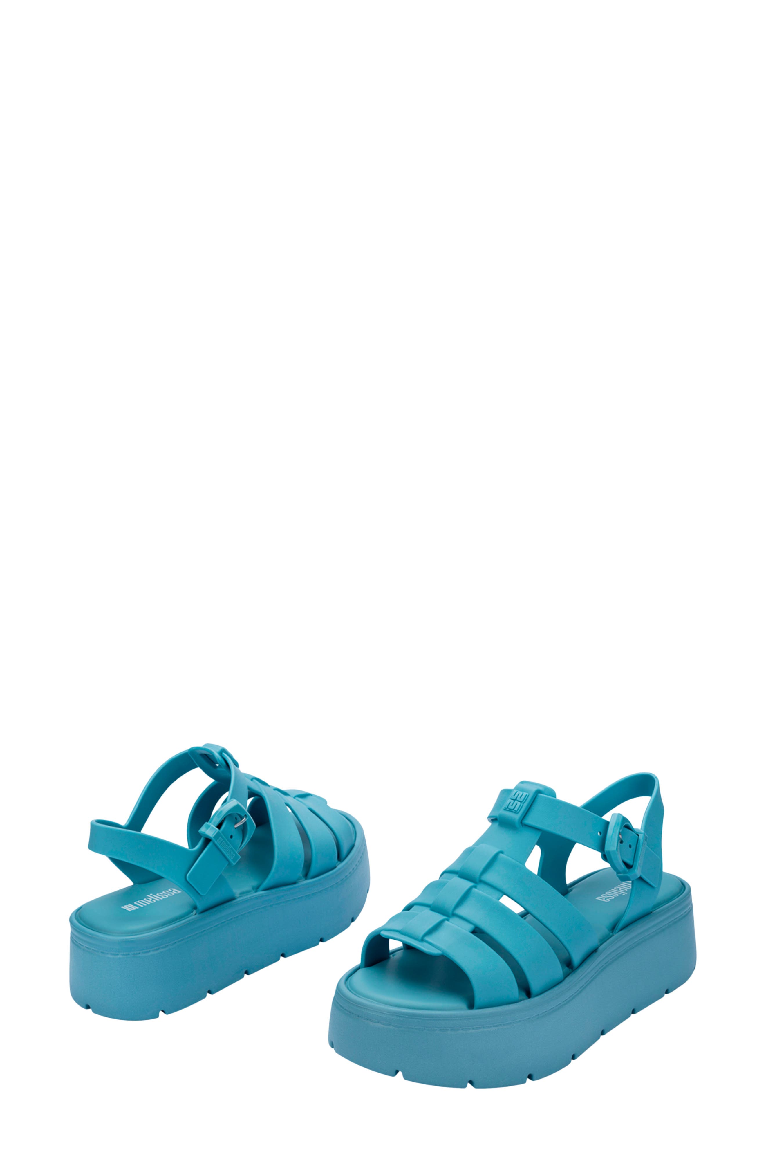 Up Platform Slingback Fisherman Sandal, Alternate, color, BLUE